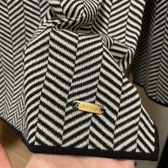 Calvin Klein Cowl Neck Long Sleeve Herringbone Pullover Sweater - Picture 7 of 9